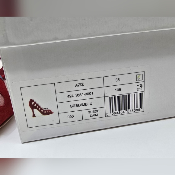 Manolo Blahnik Aziz Kid Suede Open- Toe Pumps - Picture 16 of 16